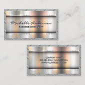 Metallischer Hintergrund | Metallrivets | Stahlgre Visitenkarte (Vorne/Hinten)