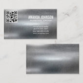 Metallischer Hintergrund | QR-Code Visitenkarte (Vorne/Hinten)