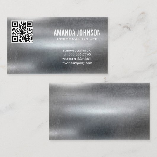 Metallischer Hintergrund | QR-Code Visitenkarte (Vorne/Hinten)