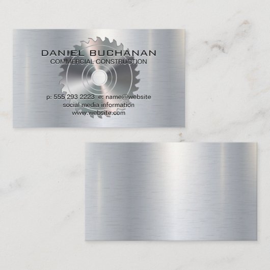 Metallischer Hintergrund | Rundsäge Visitenkarte (Vorne/Hinten)