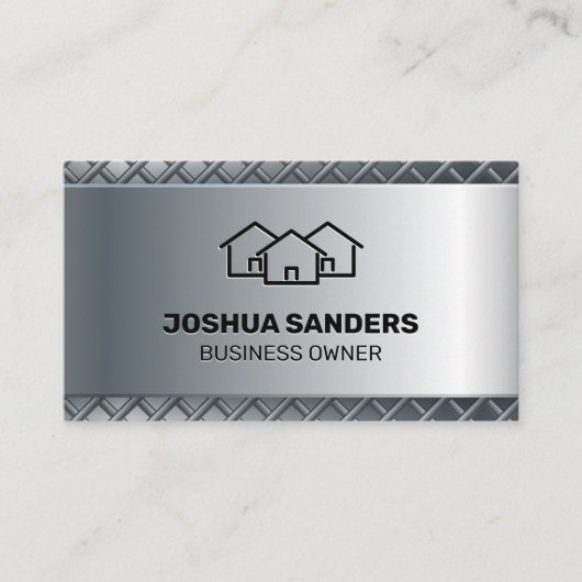 Metallischer Hintergrund | ZUHAUSE Visitenkarte (Vorderseite)