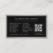 Metallischer HLK-Techniker-QR-Code Visitenkarte (Rückseite)