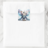 Metallischer Iridescent Eagle Quadratischer Aufkleber (Tasche)