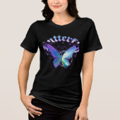 Metallischer Iris-Schmetterling  Tri-Blend Shirt (Vorderseite)