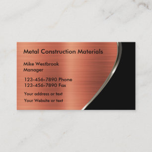 Metallischer Kupferfarbton-Look-Konstruktion Visitenkarte