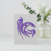 Metallischer lila gehämmerter Metalldrache Postkarte (Stehend Vorderseite)