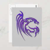 Metallischer lila gehämmerter Metalldrache Postkarte (Vorne/Hinten)