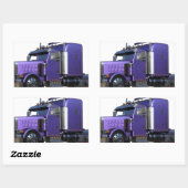 Metallischer Lila Sattelschlepper Rechteckiger Aufkleber (Blatt)