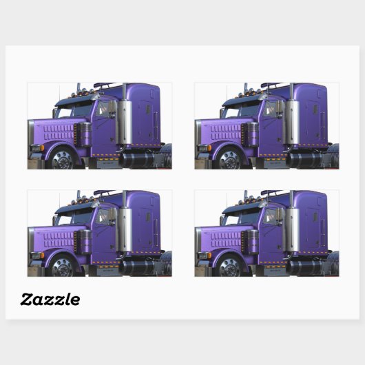 Metallischer Lila Sattelschlepper Rechteckiger Aufkleber (Blatt)