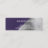 Metallischer Lila Violett Silberling Abschluss ein Telefonnummerkarte (Rückseite)