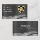 Metallischer Löwenschild Visitenkarte (Vorne/Hinten)