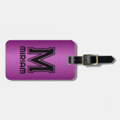 Metallischer Maroon Red Texture Custom Black Text Gepäckanhänger (Vorderseite horizontal)