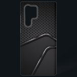 Metallischer Mash mit silbernen dynamischen Linien Samsung Galaxy Hülle<br><div class="desc">Schwarze und graue metallische Textur mit metallischem Mash-Hintergrund und einem dynamischen silbernen Streifen. Modernes Design.</div>
