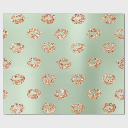 Metallischer Minze Green Tiffany 3D Rose Gold Kupf Geschenkpapier (Flach)