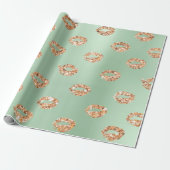 Metallischer Minze Green Tiffany 3D Rose Gold Kupf Geschenkpapier (Ungerollt)