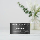 Metallischer moderner Minimaltreiber Visitenkarte (Stehend Vorderseite)