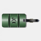 Metallischer, monogrammatikaler, grüner, gebürstet gepäckanhänger (Rückseite horizontal)