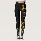 Metallischer Pfau Leggings (Vorderseite)