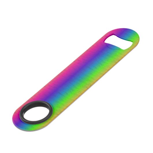 Metallischer Regenbogen-Bar-Schlüssel Speed Flaschenöffner (Vorderseite Schrägansicht)