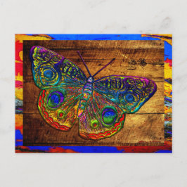 Metallischer Regenbogen-Schmetterling Postkarte