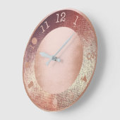 Metallischer rosa Rose Gold Blush Zeitgenössischer Große Wanduhr (Winkel)