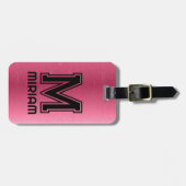 Metallischer rosa Textur Benutzerdefinierter schwa Gepäckanhänger (Vorderseite horizontal)