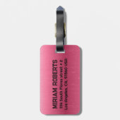 Metallischer rosa Textur Benutzerdefinierter schwa Gepäckanhänger (Rückseite vertikal)