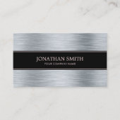 Metallischer, rosafarbener Stahl QR-Code Visitenkarte (Vorderseite)