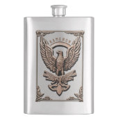 Metallischer Rose-Gold-Fett-Adler Flachmann (Vorderseite)