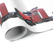 Metallischer Rot-halb Traktor Traler LKW Geschenkpapier (Rolleneckpunkt)