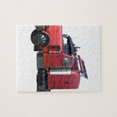 Metallischer Rot-halb Traktor Traler LKW Puzzle (Horizontal)