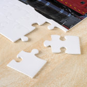 Metallischer Rot-halb Traktor Traler LKW Puzzle (Seite)