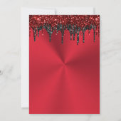 Metallischer roter Glitzer Einladung zum Geburtsta (Rückseite)