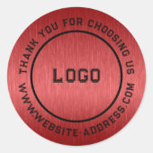 Metallischer roter Text Runder Aufkleber (Vorderseite)