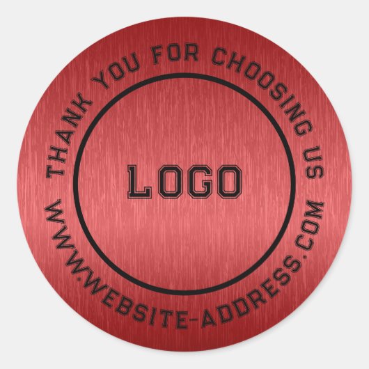 Metallischer roter Text Runder Aufkleber (Vorderseite)