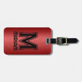 Metallischer roter Textur Benutzerdefinierter schw Gepäckanhänger (Vorderseite horizontal)