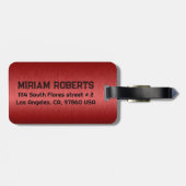 Metallischer roter Textur Benutzerdefinierter schw Gepäckanhänger (Rückseite horizontal)