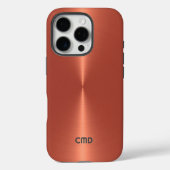 Metallischer roter Textur rostfreier Stahllook Case-Mate iPhone Hülle (Rückseite)