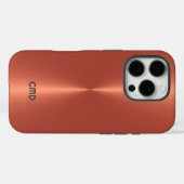 Metallischer roter Textur rostfreier Stahllook Case-Mate iPhone Hülle (Rückseite (Horizontal))