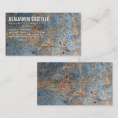 Metallischer rustikaler Hintergrund Visitenkarte (Vorne/Hinten)