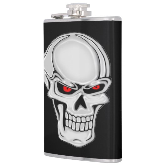 Metallischer Schädel Flachmann (Links)