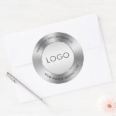 Metallischer, schmaler, rostfreier Stahllook Runder Aufkleber (Umschlag)