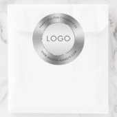 Metallischer, schmaler, rostfreier Stahllook Runder Aufkleber (Tasche)