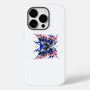Metallischer Schmetterling Blau Rosa Flügel – Goth Case-Mate iPhone 14 Pro Hülle