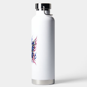 Metallischer Schmetterling Blau Rosa Flügel – Goth Trinkflasche