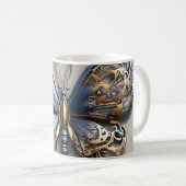 Metallischer Schmetterling Kaffeetasse (VorderseiteRechts)