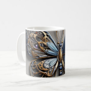 Metallischer Schmetterling Kaffeetasse