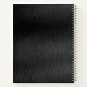 Metallischer Schwarzer Glitzer Personalisiert Notizblock (Rückseite)