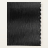 Metallischer Schwarzer Glitzer Personalisiert Planer (Rückseite)