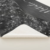 Metallischer Schwarzer Glitzer Personalisiert Sherpadecke (3/4)